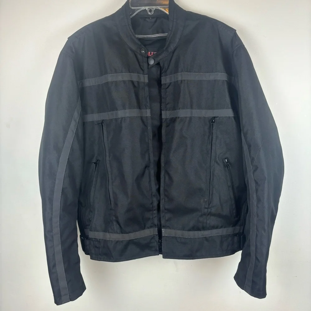Revolution Gear Motorcycle jacket in black nylon-Men’s Large